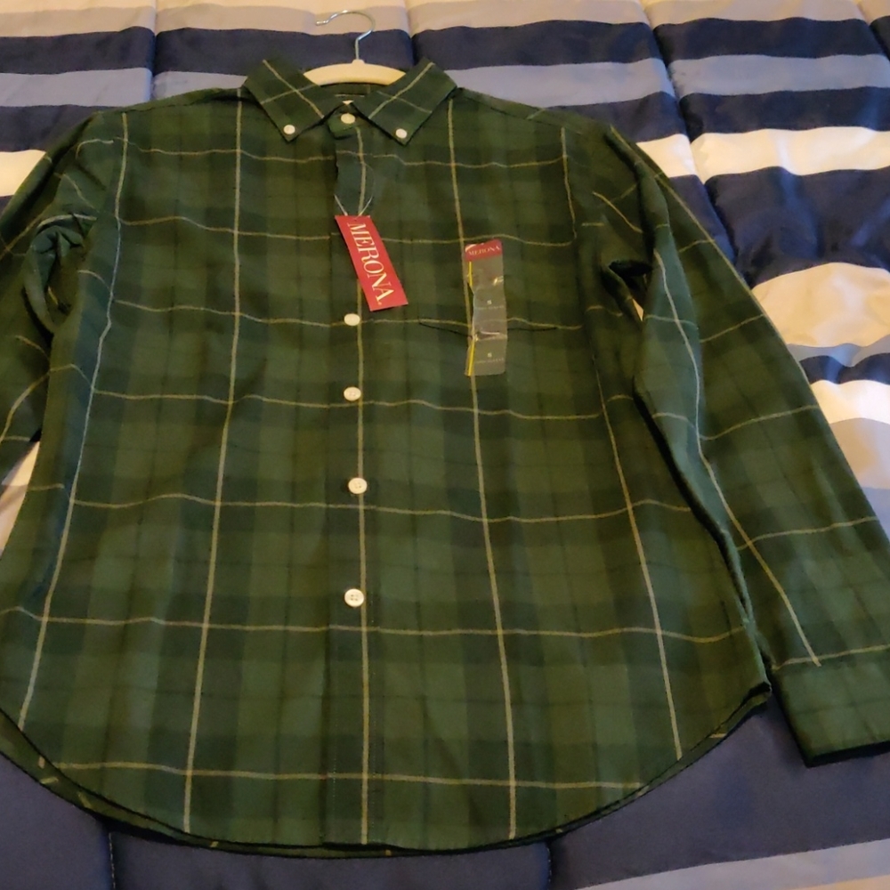 Merona dress checkered green long sleeves